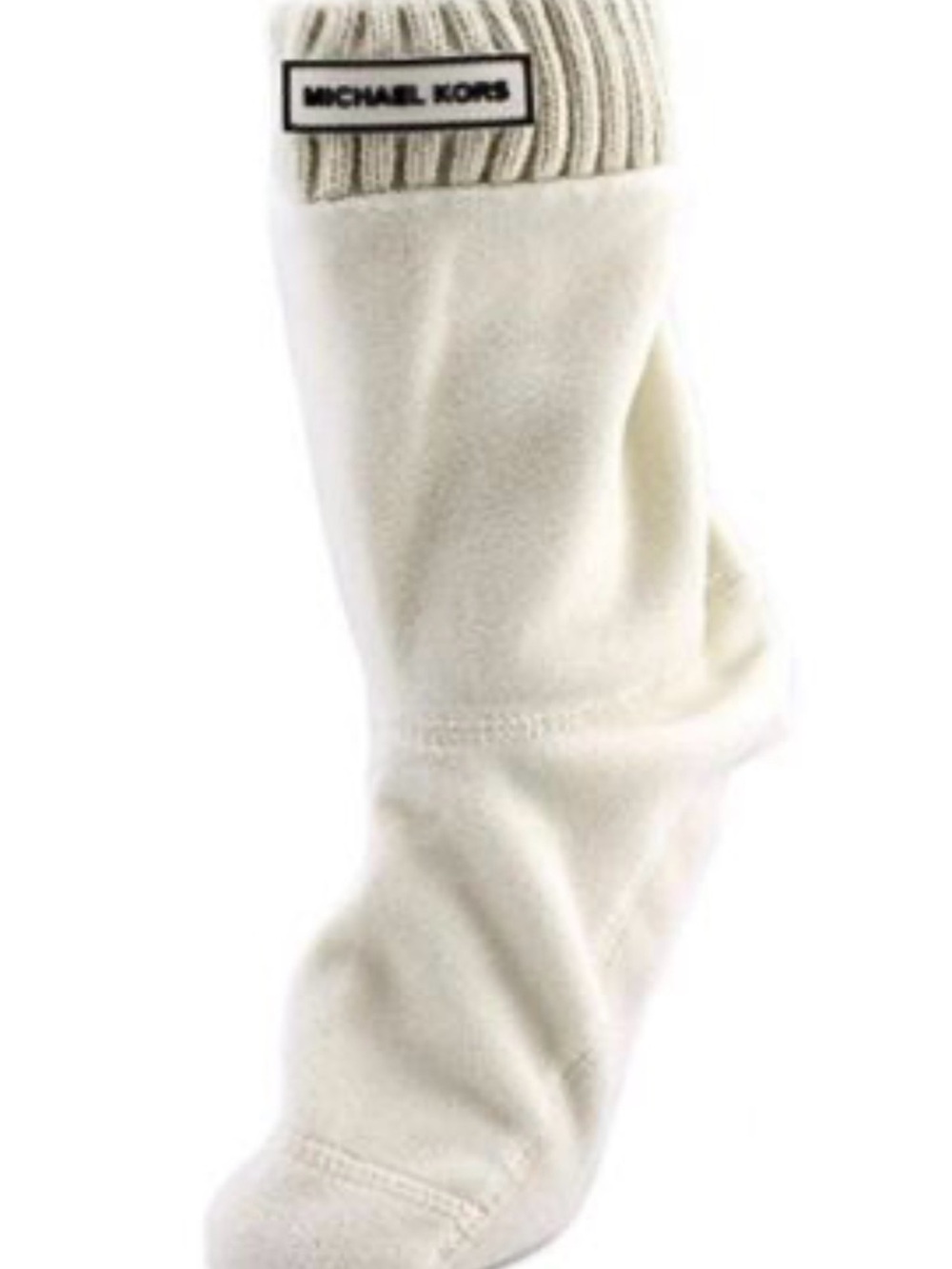 Michael Kors Men’s Cream Logo Ribbed-Top Casual Socks